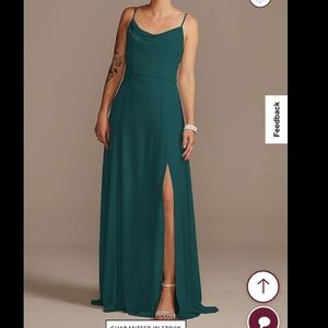 David’s Bridal Cowl Neck Chiffon Bridesmaid Dress GEM sz 2